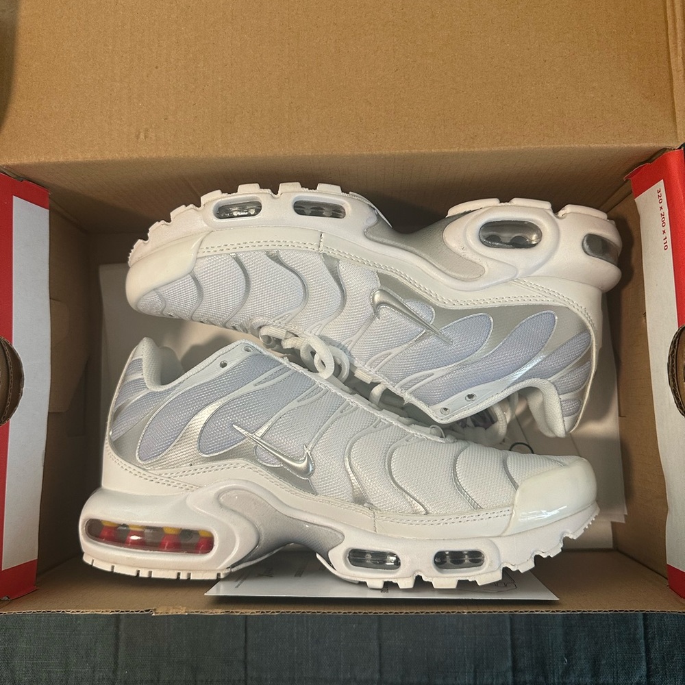 Nike TN Air Max White Metallic Silver Sneakers